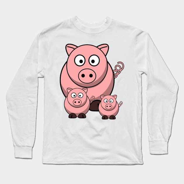 Mamma and Baby Pigs 2 Long Sleeve T-Shirt by longford